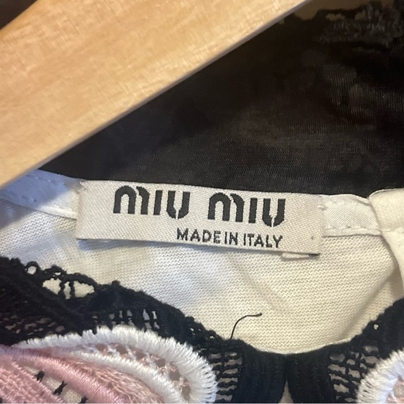 Miu Miu Lace Collar T-Shirt - Picture 6 of 8